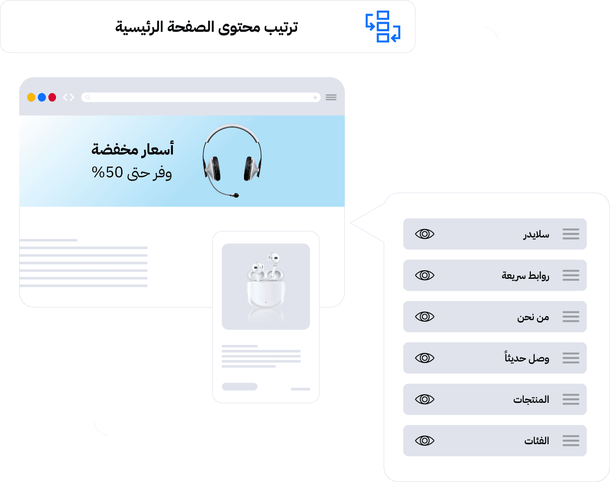 ترتيب وتخصيص المحتوى